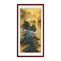 尚得堂 罗科通 祥云献瑞 85x165cm 直角棕色实木框