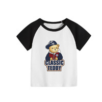 Classic Teddy 精典泰迪 儿童短袖T恤 棒球帽子熊 黑色 100cm