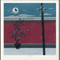 ARTMORN 墨斗鱼艺术 张俊民 大幅风景限量丝网版画《静夜·思2》48×48cm 新中式轻奢挂画