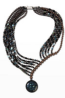 GIORGIO ARMANI 乔治·阿玛尼 Multi-Strand Copper and Resin Beaded Necklace