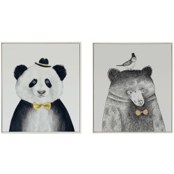 省22 8元 北欧装饰画 仟象映画清新北欧客厅装饰画 鸟儿与熊 50 60cm 油画布浅木色实木框儿童卧室壁画多少钱 什么值得买 省22 8元 北欧装饰画 仟象映画清新北欧客厅装饰画 鸟儿与熊 50 60cm 油画布浅木色实木框儿童卧室壁画多少钱 什么值得买