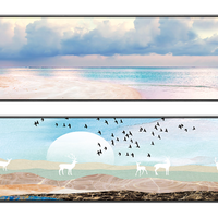 海龙红 现代简约小清新风景装饰画《且听风吟 A款》30x120CM 油画布 黑色外框