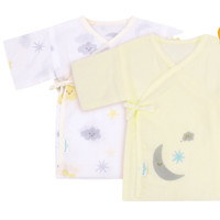 全棉時代 800-004228 嬰兒短款紗布和袍 2件裝 日光黃+萌萌星空黃 59/44碼