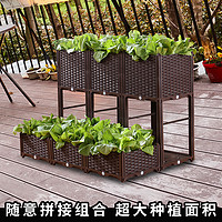 家庭阳台种植箱果蔬种菜盆多层塑料花盆长方形槽特大家用种菜神器