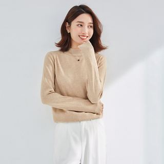 7.Modifier 女士半高领针织衫 7QM1194017-2 卡其 S