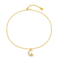 CHOW TAI FOOK 周大福 U171683 璀璨星月18K黄金钻石手链 0.05克拉 18cm 1.05g
