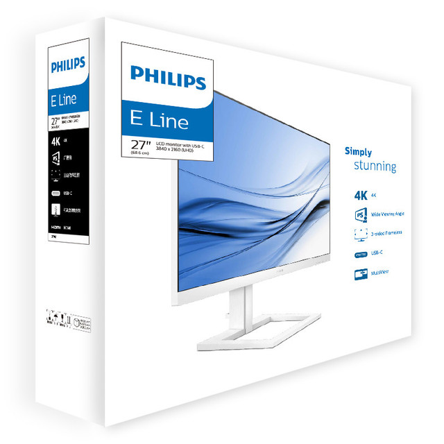 PHILIPS 飞利浦279E1EW 27英寸IPS 显示器(3840*2160dpi、60Hz、115