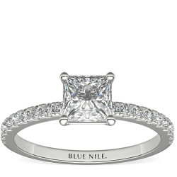 bluenile093克拉梨形钻石小巧密钉钻石戒托