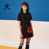 KELME 卡尔美 春夏新款爱心连衣裙女宽松短袖简约休闲运动短裙潮