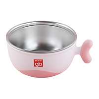 gb 好孩子 P80072 儿童小鱼隔热碗 浅粉 350ml