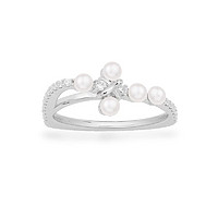 APM Monaco 几何十字形晶钻珍珠纯银戒指情侣戒指A20290XPL情侣礼物