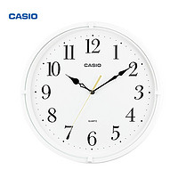 CASIO 卡西欧 挂钟 客厅创意静音钟表时尚简约壁钟卧室时钟 石英钟表挂墙 IQ-88-7PF白色