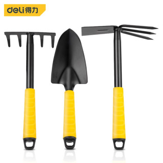 得力 Deli 园艺工具三件套盆栽种植松土除草园艺工具套装宽铲子五齿耙两用锄头赶海工具dl 报价价格评测怎么样 什么值得买