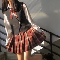 春日制服部 jk制服 春日宴 红色格裙