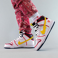 耐克Nike Dunk High 1985 SP 黑灰酸洗 红灰迷彩酸洗 高达联名高帮休闲运动滑板鞋 DH7717-100 高达联名 独角兽 白黄红 36