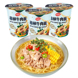海福盛 速食汤面私房牛肉面12杯整箱装