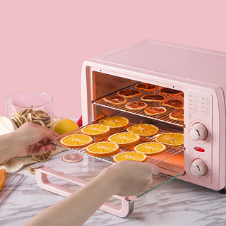 康佳电烤箱家用迷小型烘焙蛋糕多功能全自动双层小烤箱13升迷你干果机 粉色官方标配+烘焙礼包