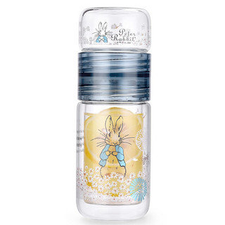 比得兔（Peter Rabbit）双层玻璃杯花茶杯旅行潮流简约可爱印花杯350ML（收藏加购+杯刷） 比得兔 ·纯爱（雏菊版）