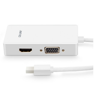 CE-LINK 1081 接口转换器 Mini DP转VGA/HDMI/DVI 0.15m 白色