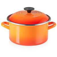 LE CREUSET 酷彩 汤锅(20cm、3.7L、珐琅钢、桔色)