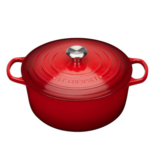 LE CREUSET 酷彩 炖锅(22cm、3.3L、铸铁、樱桃红、不锈钢盖耳)