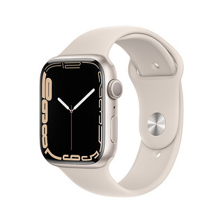 Apple 苹果 Watch Series 7 智能手表 45mm GPS+蜂窝网络款 星光色铝金属表 星光色运动型表带 (血氧)