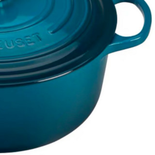 LE CREUSET 酷彩 炖锅(22cm、3.3L、铸铁、蓝绿色、不锈钢盖耳)