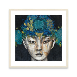 Dprints迪品现代简约卧室餐厅艺术版画轻奢装饰画玄关书房挂画限量版画创意家装背景画 娥眉 浅木色木框636 636 Mm 报价价格评测怎么样