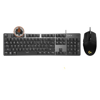 logitech 罗技 K845 有线机械键盘 茶轴+G102 有线鼠标 键鼠套装 黑色