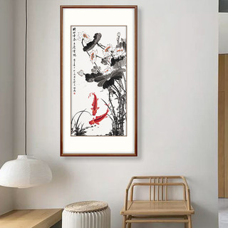 弘舍 新中式玄关装饰画入户走廊挂画过道壁画手绘字画 时和景泰