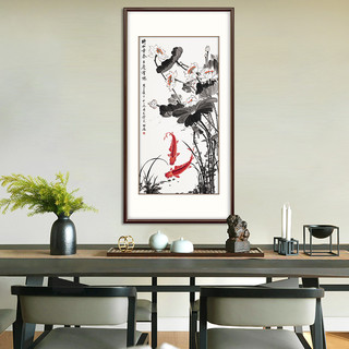 弘舍 新中式玄关装饰画入户走廊挂画过道壁画手绘字画 时和景泰