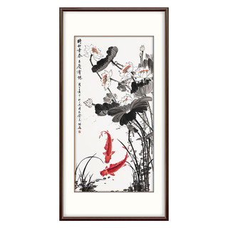 弘舍 新中式玄关装饰画入户走廊挂画过道壁画手绘字画 时和景泰