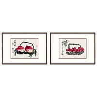 弘舍新中式餐厅装饰画客厅挂画书房电表箱壁画国画手绘益寿延年