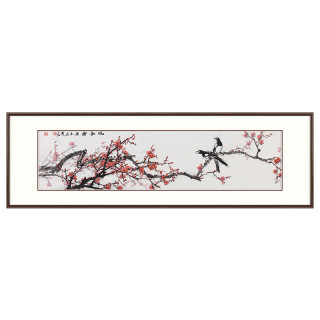 弘舍 新中式客厅装饰画沙发背景墙挂画卧室壁画梅花 郝双良迎春图