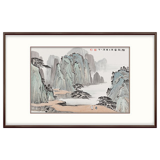 弘舍 新中式玄关装饰画客厅三联挂画餐厅国画手绘山水画 山水青音