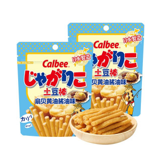 calbee卡乐比土豆棒扇贝黄油酱油味52g2袋