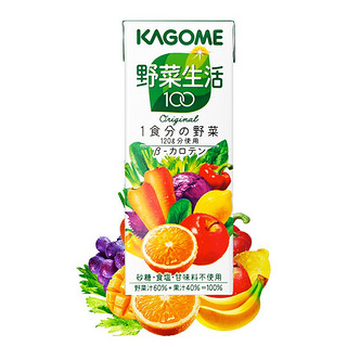 KAGOME 可果美 野菜生活 果蔬汁 原味 200ml*12盒