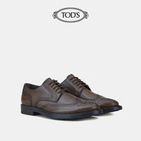 托德斯 TOD'S官方正品2021夏季男鞋男士真皮系带商务休闲皮鞋男英伦风(45、棕色)