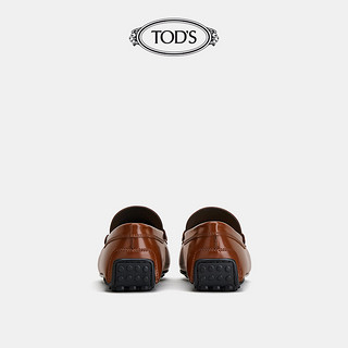 托德斯 TOD'S官方正品2021早秋新品男鞋CITY系列棕色真皮豆豆鞋男一脚蹬