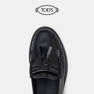 TOD'S官方正品2021秋冬新品男鞋男士流苏真皮乐福鞋男一脚蹬英伦