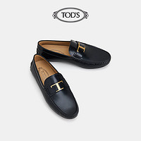 TOD'S官方正品2021秋冬新品男鞋CITY系列黑色真皮豆豆鞋男一脚蹬