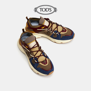 TOD'S官方正品2021秋冬新品男鞋男士休闲绒面拼接透气运动鞋男