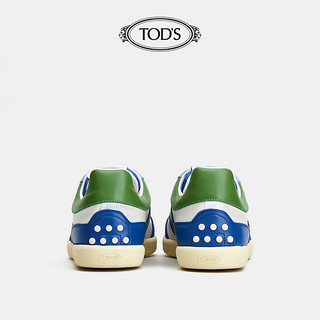 TOD'S官方正品2021秋冬新品男鞋男士TABS真皮运动鞋休闲鞋男板鞋（45.5、白/蓝/绿）