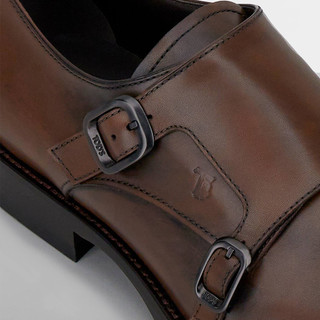托德斯 TOD'S官方正品2021夏季男鞋男士棕色真皮商务休闲皮鞋英伦风单鞋（43.5、棕色）