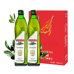 MUELOLIVA 品利 特级初榨橄榄食用油750ml*2 公司团购 礼盒送礼西班牙进口