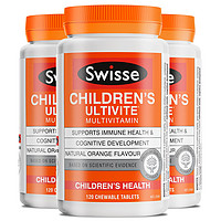 Swisse 斯维诗 儿童复合维生素咀嚼片 香橙味 120粒*3瓶