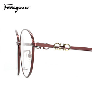 菲拉格慕超轻钛金属眼镜框纯日本进口小尺寸全框近视眼镜架女2557（603酒红适合0-600度）