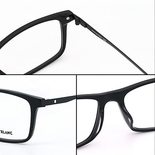 Montblanc 万宝龙2021新款 方框金属眼镜男女款近视眼镜架MB0120O（TB-MB0120O-005-56亮黑色镜框+1.67蔡司钻立方防蓝光镜片）