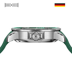 BEXEI 德国品牌手表男士全自动机械表緑水鬼瑞表运动潜水表潮流夜光男表时尚腕表 9062-绿水怪-橡胶带