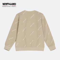 NORTHLAND 诺诗兰 情侣款运动卫衣2021年秋冬新款户外休闲圆领男女长袖套头衫NHDBT0516S 冰晶灰色 165/M
